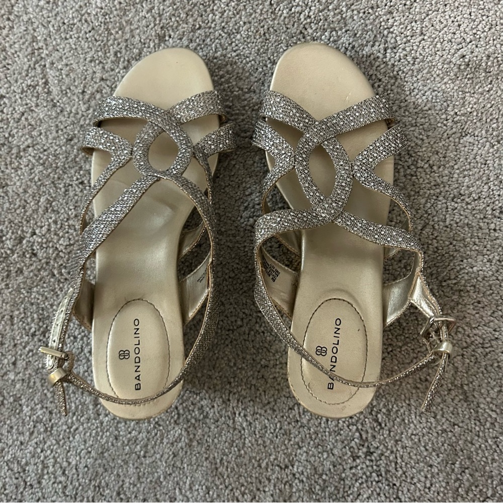 Bandolino Women's Glitter Sandals - Silver